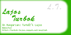 lajos turbok business card